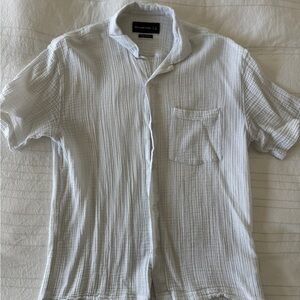 Abercrombie & Fitch White Casual Button Down Shirt